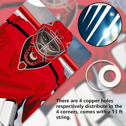 Miniatura 7 de Decoración de juegos de hockey sobre hielo, bandera, telón de fondo, decoración temática para fanáticos de interiores y exteriores, accesorios