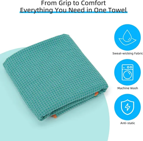 Miniatura 4 de YESLIFE Toalla de yoga caliente antideslizante extra gruesa con una toalla para el sudor, toalla de microfibra absorbente del sudor para esterilla