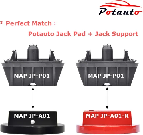 Miniatura 5 de Potauto Adaptador Universal de Aluminio para Gato Hidráulico Soporte Compatible con BMW, Mini, Vehículos (Cant. 1, Negro)