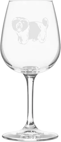 Miniatura 352 de Copa de vino de 12.75 onzas con diseño de perro grabado