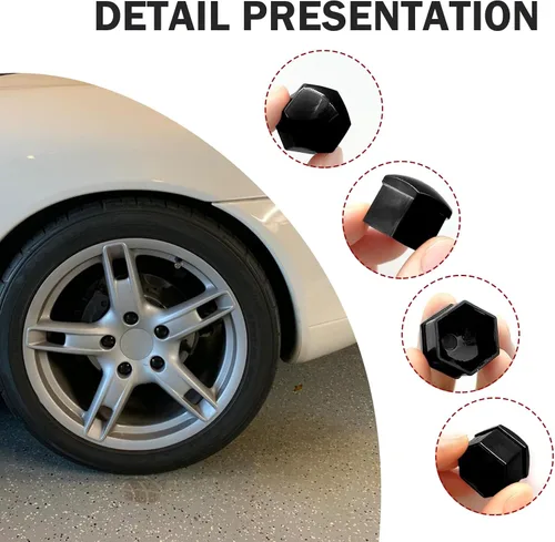 Miniatura 3 de 20 PIEZAS Tapa para Tuerca de Llanta, Tuerca Hexagonal de 17 mm para Tornillos de Neumáticos a Prueba de Óxido y Polvo, Carcasa Plástica Decorativa