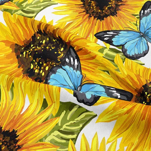 Miniatura 5 de Tailor Shop Juego de edredón amarillo, tamaño Queen, juego de ropa de cama de girasol, edredón de mariposa para niños y mujeres con 1 edredón y 1