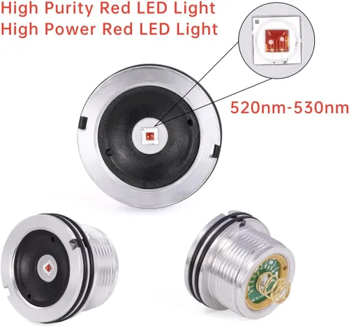 Miniatura 5 de Linterna de luz roja de atenuación continua, pureza alta de 620nm-630nm, brillo ajustable y enfoque para observación nocturna, astronomía, aviación