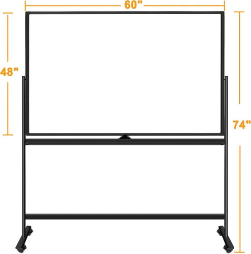 Miniatura 8 de BSTPCOO Pizarra magnética grande de borrado en seco con soporte, doble cara de 60 x 48 pulgadas, pizarra blanca rodante sobre ruedas, pizarra blanca