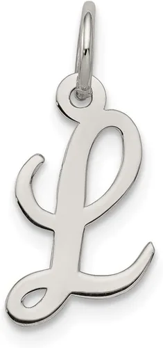 Colgante de plata de ley 925 maciza con letra inicial L alfabeto colgante de 0.630 in, Metal, No es una piedra preciosa