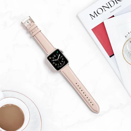 Miniatura 5 de Bandas cuadradas compatibles con Apple Watch de 38 mm, 40 mm, 41 mm, 42 mm, 44 mm, 45 mm, 49 mm, correa de muñeca de cuero genuino para iWatch SE