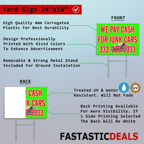 Miniatura 2 de Fastasticdeals Weatherproof Yard Sign Clam Chowder Outdoor Advertising Printing A Aqua-Blue Lawn Garden Seafood 18x12 Inches 1 Side Print