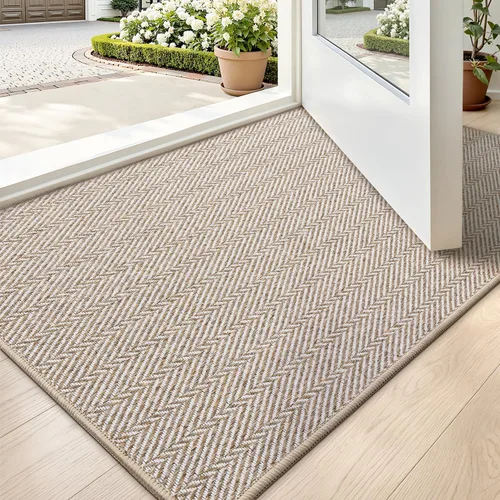 Miniatura 21 de LUMI Tapete ultradelgado para puerta de interior de 17 x 30 pulgadas, tapete de entrada antideslizante, tapete de perfil bajo, tapete de diseño