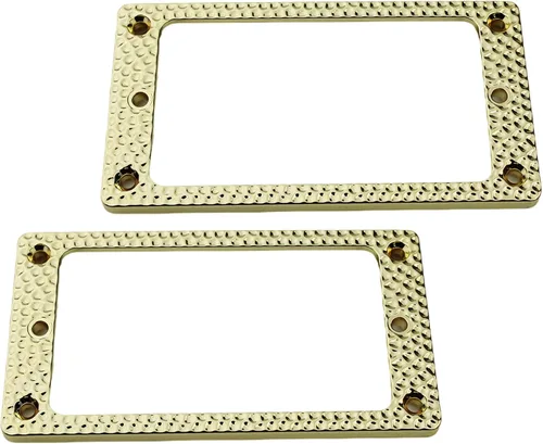 Miniatura 16 de Guyker Cubierta Humbucker plana de metal, juego de anillos de montaje para pastilla, pieza de repuesto de marco de pastillas para cuello de puente