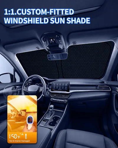 Miniatura 2 de Civic - Parasol para parabrisas Honda Civic 2022-2024 2025 (no para Honda 2022 Sport), visera frontal gruesa plegable 1:1, mantiene tu automóvil más