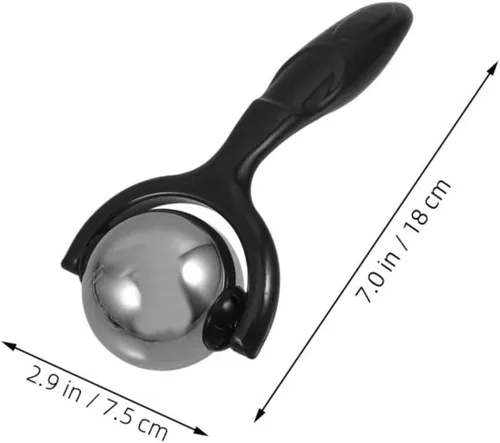 Miniatura 6 de Rodillo masajeador de antebrazo de acero inoxidable con mango ergonómico, rodillo muscular portátil de mano para cuello, espalda, piernas, alivio