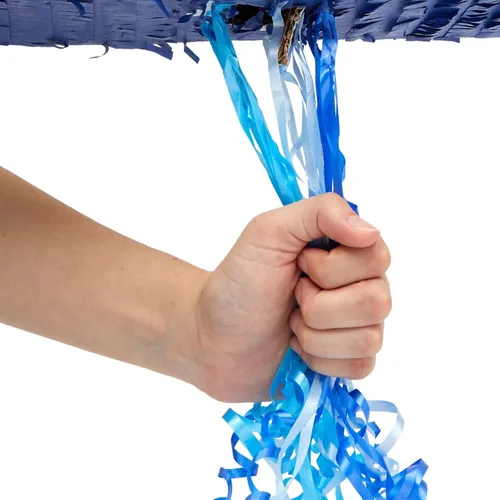 Miniatura 5 de BLUE PANDA Cuerda de 6 piñatas – Azul degradado 16.5 x 11.3 x 3 pulgadas – Piñata número 6 para decoraciones de cumpleaños y decoración de fiestas