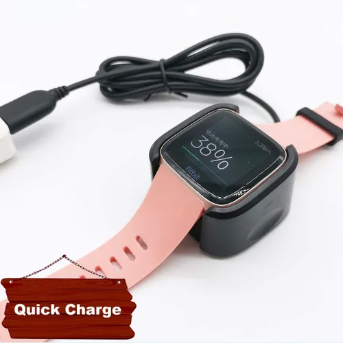 Miniatura 3 de Paquete de 2 bases de carga compatibles con cargador Fitbit Versa/Lite/SE, (no para Versa 2), soporte de cable para reloj inteligente