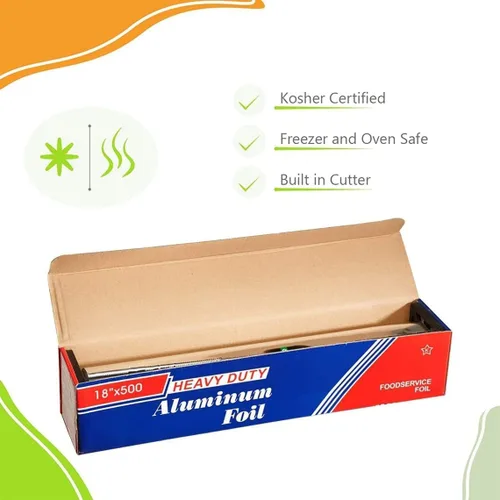 Miniatura 3 de Rollo de papel de aluminio resistente para servicio de alimentos de 18" x 500
