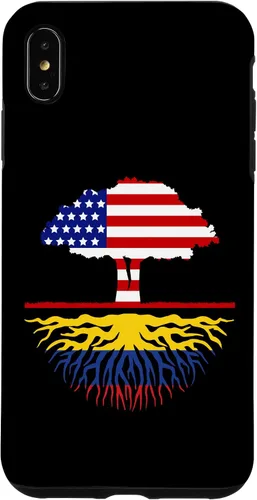 Miniatura 7 de Funda para iPhone 12 mini con diseño de raíces colombianas cultivadas en Estados Unidos y Colombia, con bandera de Estados Unidos