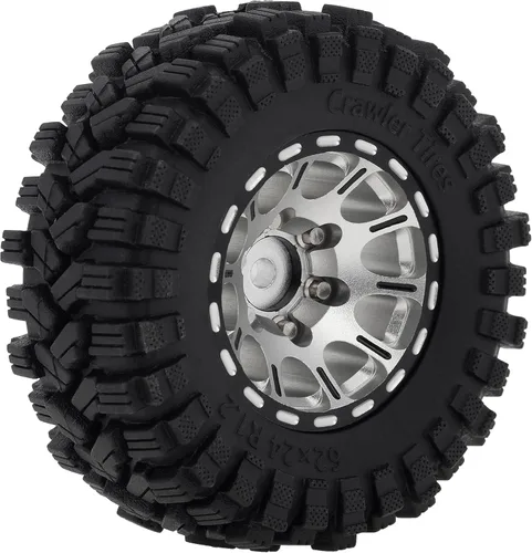 Miniatura 5 de MEUS RACING Juego de ruedas Beadlock 1.2 con llantas de latón para TRX4M SCX24 FCX24 AX24 1/24 1/18 RC Crawler Car, negativo 4mm 42g