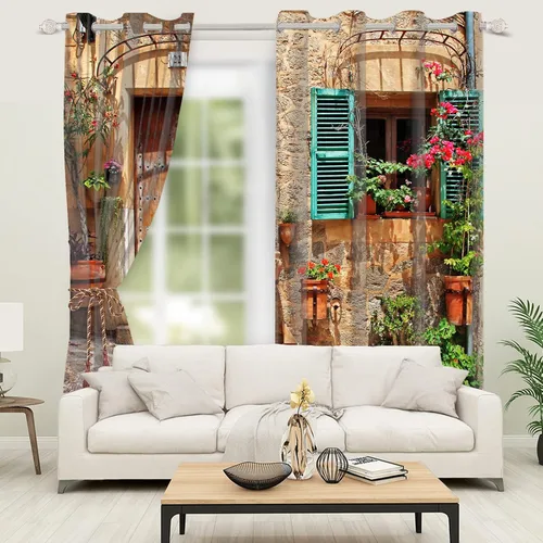 Miniatura 96 de Cortinas japonesas con pintura de tinta, monte Fuji, sol rojo, puesta de sol, hojas de bambú, cortinas de ventana para dormitorio, sala de estar
