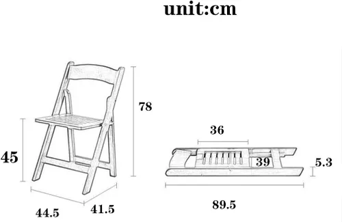 Miniatura 3 de Folding Chairs Silla de comedor plegable para muebles, silla de entrenamiento de oficina de madera maciza, silla de escritorio, silla de estudio