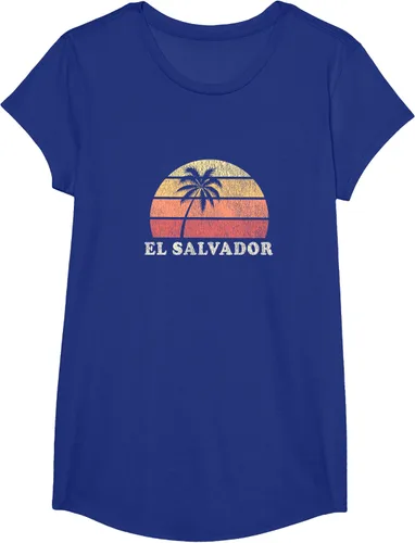 Miniatura 27 de El Salvador Vintage 70s Retro Throwback Design Camiseta, Azul