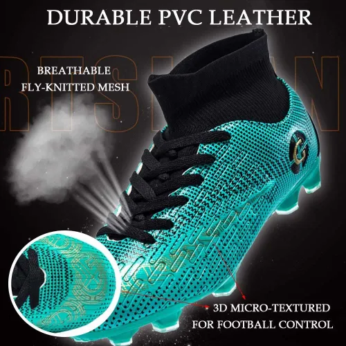 Miniatura 2 de HESBITEUL Zapatos de fútbol para hombre, atléticos, para interiores y exteriores, cómodos, para niños, fútbol americano, zapatos deportivos de alto
