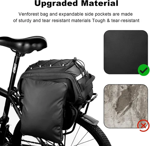 Miniatura 4 de Bolsa Trasera para Bicicleta, Bolsa de Maletero de Bicicleta de 20L PVC Impermeable para Bicicletas de Carretera y de Montaña, Bolsa Multifuncional