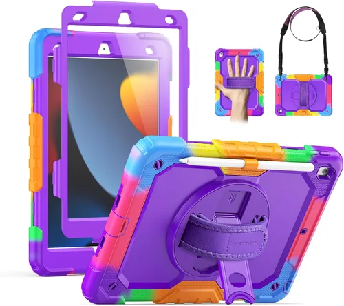 Miniatura 27 de SEYMAC Funda para iPad de 9ª/8ª/7ª Generación Estuche 10.2" 2021-2019, Funda Protectora de Cuerpo Completo Resistente a Prueba de Golpes de Servicio