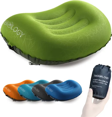 Miniatura 11 de Trekology Almohada inflable ultraligera de viaje para campamento - ALUFT 2.0 compresible, compacta, cómoda, ergonómica, para el cuello y el apoyo