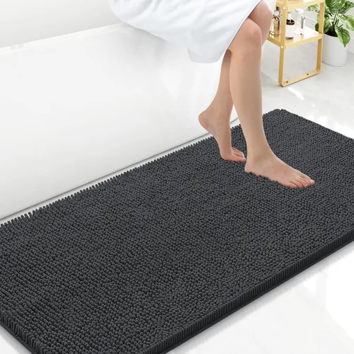 Miniatura 35 de Arotive Alfombras de baño de felpilla extrasuaves y absorbentes, de 24 x 16 pulgadas, lavables a máquina, parte trasera de goma antideslizante