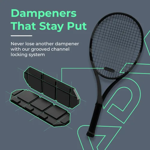 Miniatura 2 de ADV Tennis Amortiguador con tacto personalizado, paquete de 3, amortiguador de raqueta para reducir la vibración, aliviar los síntomas de lesiones