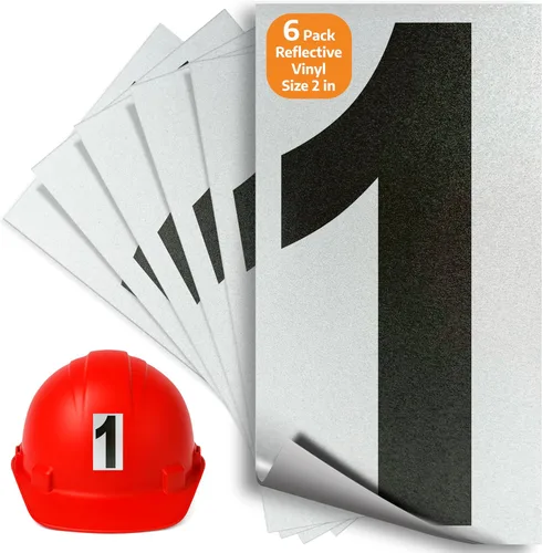 Miniatura 56 de iSYFIX Calcomanías de vinilo negro número 0 (Zero) – Paquete de 6 calcomanías de 1.5 pulgadas – Calcomanías de alta calidad, fondo reflectante