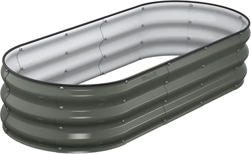 Miniatura 12 de Winpull Kit de Cama de Jardín Elevada, Caja de Plantación Galvanizada de 6 x 3 x 1 pies para Exteriores con Bordes de Seguridad, Camas Elevadas