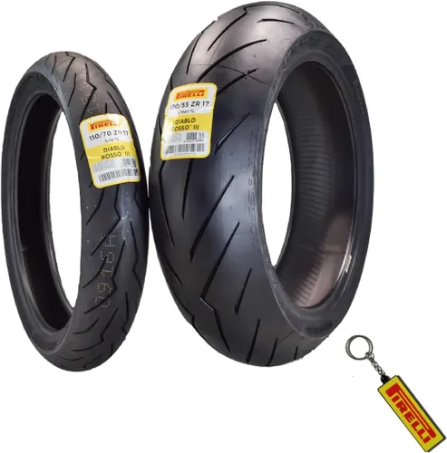 Miniatura 9 de Pirelli Diablo Rosso III 110/70ZR17 54W - Neumático delantero de motocicleta de alto rendimiento, duradero y confiable para bicicletas deportivas