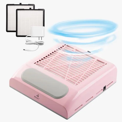 Miniatura 8 de Biutee Colector de polvo de uñas, 5 en 1, 80 W, extractor profesional de 30000 rpm, máquina de taladro eléctrico de uñas con lámpara LED UV de 48