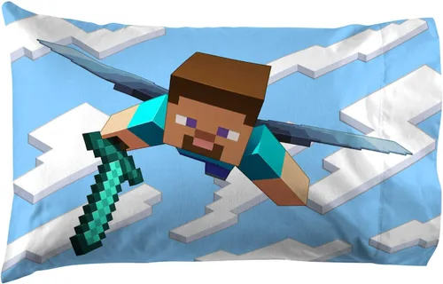 Miniatura 5 de Jay Franco Minecraft Daytime - Juego de ropa de cama completa de 7 piezas - Incluye edredón y juego de sábanas - La ropa de cama presenta a Alex