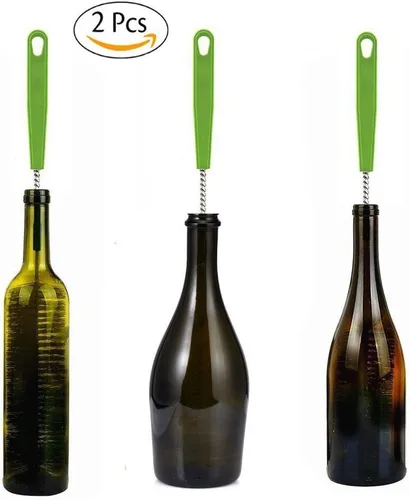 Miniatura 6 de Cepillo largo para botellas, cepillos limpiadores flexibles de 17 pulgadas para limpiar botellas de cerveza para el cuello, vino, biberones, Blanco