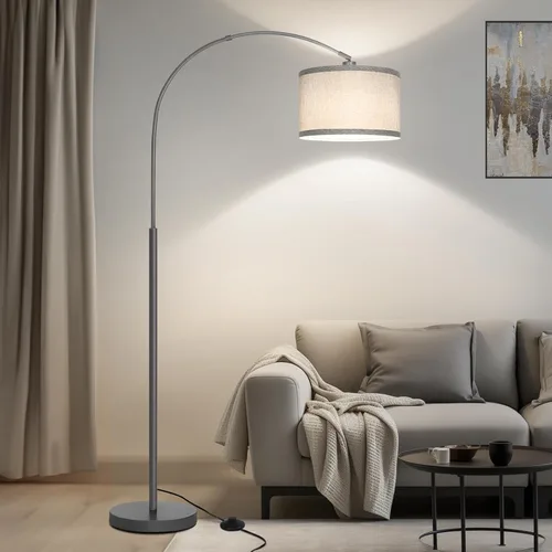 Miniatura 10 de Lámpara de pie para sala de estar, lámpara de pie de arco vintage con cabeza de lámpara ajustable, lámpara de poste alta con interruptor de pedal
