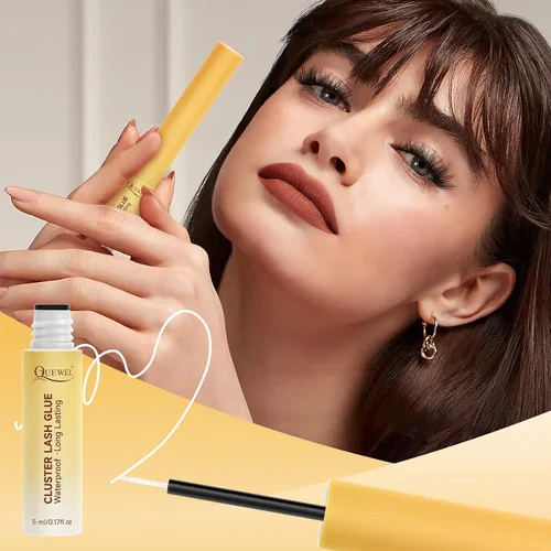 Miniatura 9 de QUEWEL Pegamento de pestañas en racimo para extensiones de pestañas DIY, 5 ml de pegamento para pestañas en racimo impermeable y de larga duración