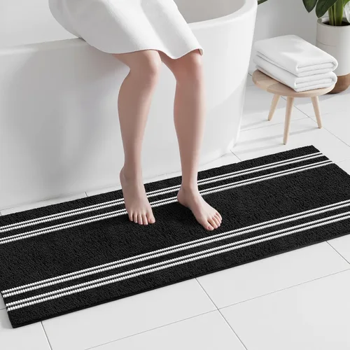 Miniatura 11 de Alfombras de baño antideslizantes, lavables, de 24 x 17 pulgadas, ultra suaves, súper absorbentes, para suelo de baño, alfombra de baño de chenilla