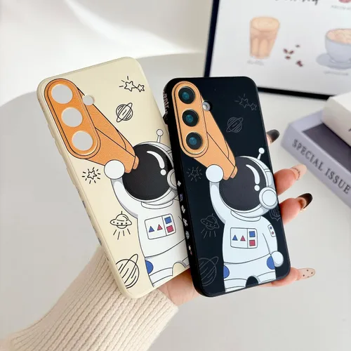 Miniatura 120 de Yonds Queen para Samsung Galaxy S21 Funda Linda, Diseño de Astronauta de Dibujos Animados, Espacio, Luna, Cohete, Elegante Cubierta Amortiguadora