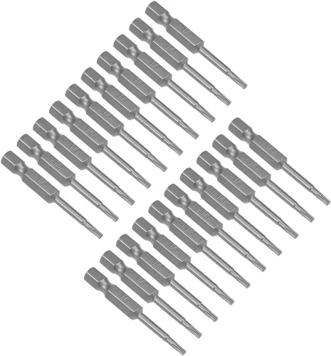uxcell 20 piezas de puntas de destornillador Torx magnéticas T8, vástago hexagonal de 1/4 de pulgada de longitud S2 herramienta eléctrica S2
