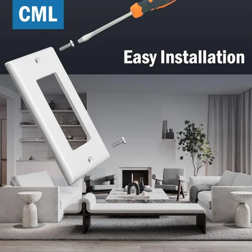 Miniatura 4 de CML Placas Decorativas de Pared, Paquete de 50 Cubiertas para Receptáculos de Toma de Corriente, Placas de Interruptor de 1-Gang, Tamaño Estándar