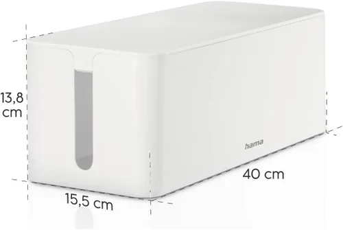 Miniatura 4 de Hama 20662 - Caja de cables Maxi, 6.1 x 15.7 x 5.1 in, con patas de goma, color blanco