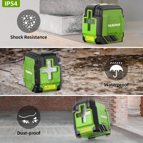 Miniatura 6 de HUEPAR - Nivel láser con trípode, nivel láser autonivelante de 98 pies, línea verde, herramienta niveladora láser de línea cruzada para colgar