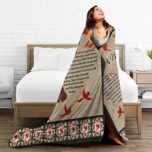 Miniatura 7 de Manta de Cardenal Rojo Heaven Cardinal Decor Manta de Tiro Regalos para Niñas Niños As I Sit in Heaven Ropa de Cama de Sofá Súper Cálida Suave Felpa