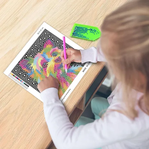 Miniatura 7 de UiSdfuy Kits de arte de diamantes para niños, artes y manualidades de 8, 9, 10, 11 y 12 años, arte de diamantes para niños, arte de gemas paquete