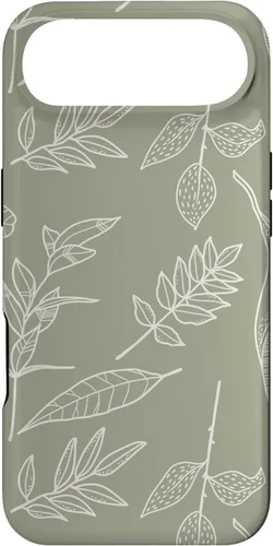 Miniatura 26 de Funda verde salvia para iPhone 13 Pro Max con diseño de hojas botánicas