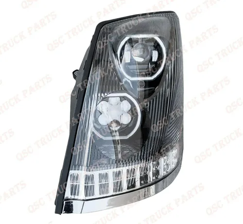 Miniatura 9 de QSC Truck Parts faros delanteros LED de alto rendimiento negros con señales de giro secuenciales + juego de luces antiniebla LED izquierda y derecha