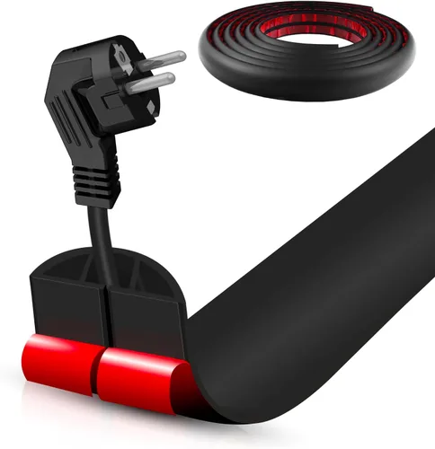 Miniatura 34 de Cubierta autoadhesiva para cables de suelo, gestión de cables de 3.3 pies, protector de tira de extensión para cables, evita tropiezos de cables