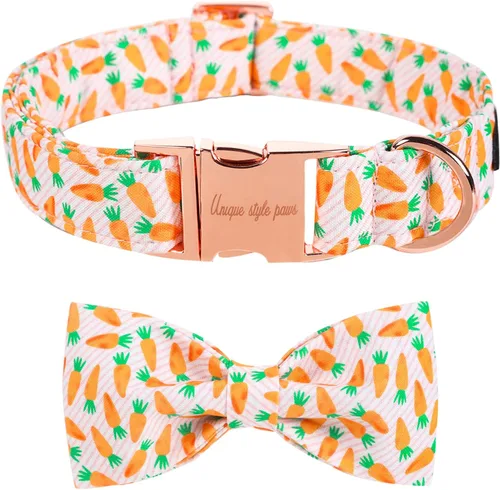 Miniatura 9 de Unique style paws Collar de Pascua para perro con pajarita de conejo y zanahoria para cachorros pequeños, medianos y grandes, S