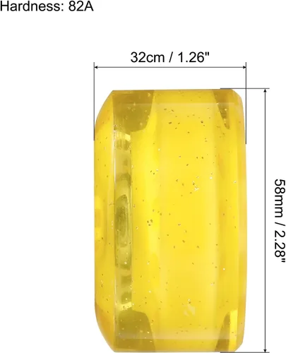 Miniatura 2 de PATIKIL Roller Skate Wheels with Bearings, Quad Skate Replacement for Double Row Skate Skateboards Indoor or Outdoor Amarillo Brillo